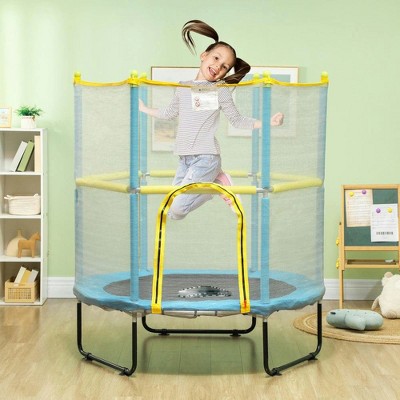Resenkos 4.6-Ft Kids Trampoline with Protective Enclosure Net for Ages 3-6 - Light Blue