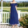 Anna-Kaci Women's Boho Convertible Cap Sleeve Off-Shoulder Smocked Maxi Dress - 2 of 4