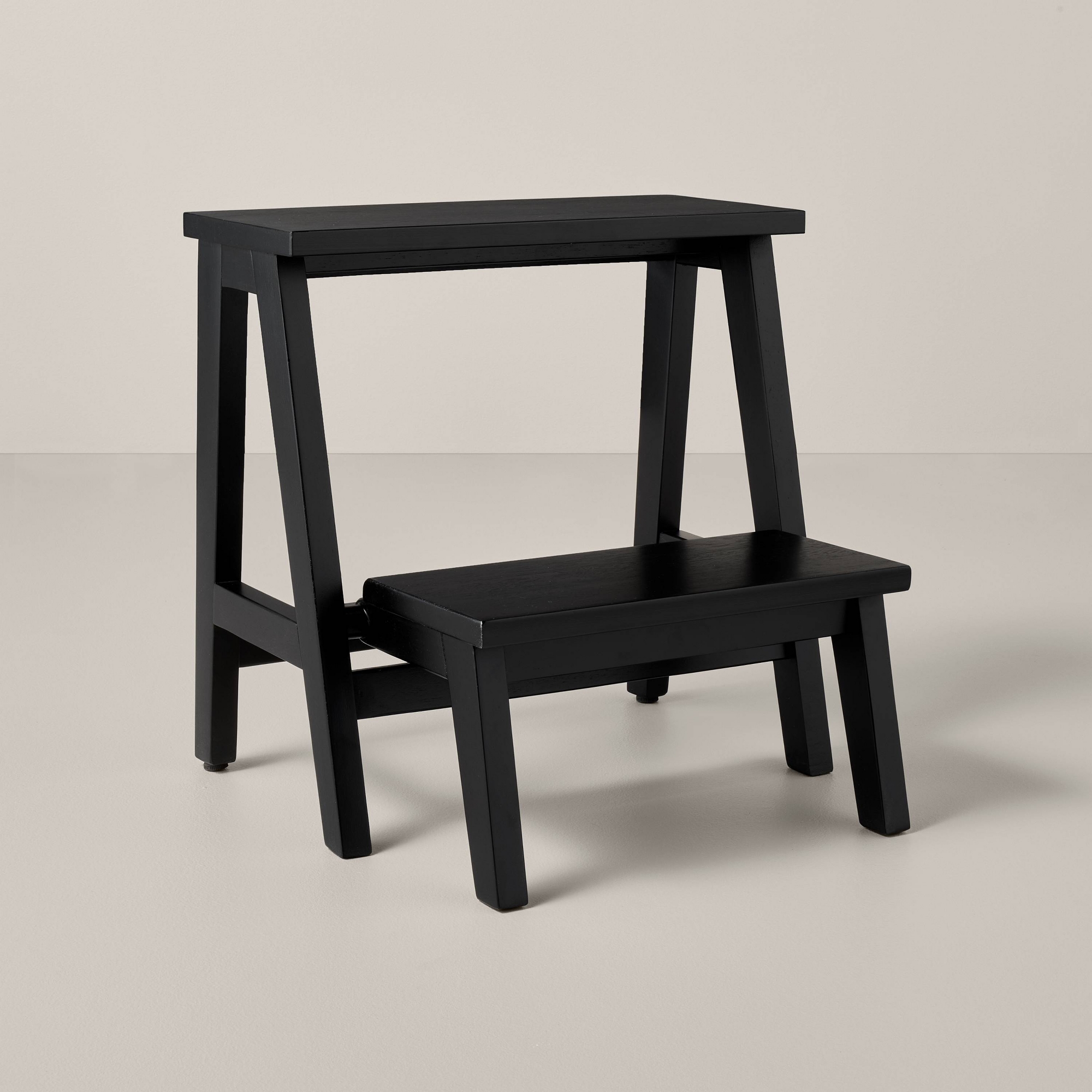 18" Wood Kitchen Step Stool Black - Hearth & Hand™ with Magnolia