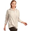 Sofra Women's Cotton Comfort Zip Up Hoodie Jersey Sweater - 2 of 3