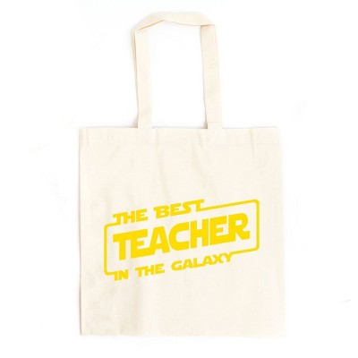 City Creek Prints Best Teacher In The Galaxy Canvas Tote Bag
