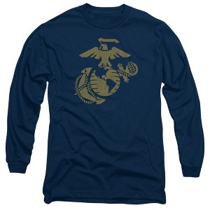 Men’s Us Marine Corps Gold Emblem Long Sleeve T-Shirt - 1 of 4