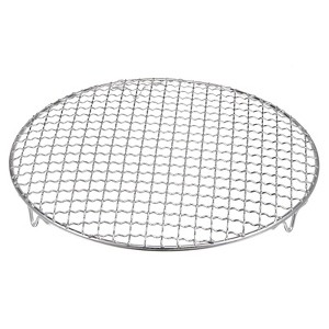Unique Bargains Stainless Steel Round Cross Wire Barbecue Grill with Legs - 1 of 4