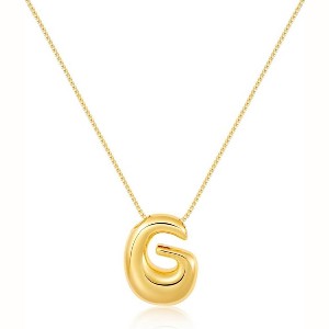 Bubble Initial Necklace Gold Plated Balloon Charm Birthday Gift - 1 of 4