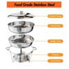 Round Chafing Dishes for Buffet - Stainless Steel Buffet Servers with Lids, Pre-Installed, Ideal for Catering, Parties, Weddings & Events - 4 of 4
