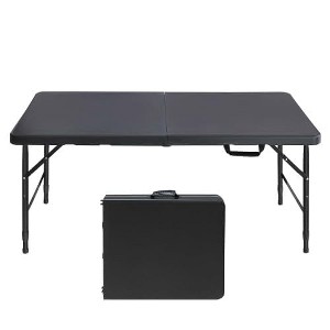 Folding Table 6FT, Heavy Duty Portable Folding Table with Handle, Anti-Slip Feet, Waterproof - 1 of 4
