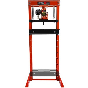 Hydraulic Press, 12 Ton H-Frame Heavy Duty Shop Press with Stamping Plates - Adjustable Height for Metalworking Bearing Removal Repair - 1 of 4