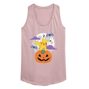 Women's - Pokémon - Pikachu Pumpkin With Moon Graphic Racerback Tank - 1 of 4