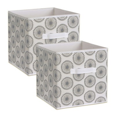 Design Imports Nonwoven Polyester Cube Starburst Gray Square 11X11X11