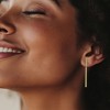 Ross-Simons 10kt Yellow Gold Linear Bar Drop Earrings - 2 of 3