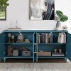 Kitchen Cabinet With 4 Carved Flower Door,Storage Cabinet For Living Room,Dining Room Furniture,Indoor Furniture-Maison Boucle - 3 of 4