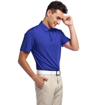 Men's Golf Polo Shirts Short Sleeve Collared T Shirt Casual Quick Dry Wicking Golfing Sports Shirts