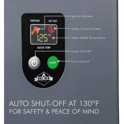 Compact Gray Portable Propane Water Heater with Shower Pump