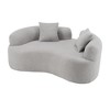 EHMKNP 66.93"Modern Upholstered Teddy Velvet Curved Loveseat Sofa for Small Spaces & Apartments, No Assembly Required - 4 of 4