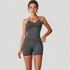 Anna-Kaci Active Women's Seamless Padded Cami Tank Top with Ruched Front Detail and Adjustable Halter Straps - 2 of 4