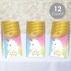 Big Dot of Happiness Rainbow Unicorn - Magical Unicorn Baby Shower or Birthday Gift Favor Bags - Party Goodie Boxes - Set of 12 - 2 of 4