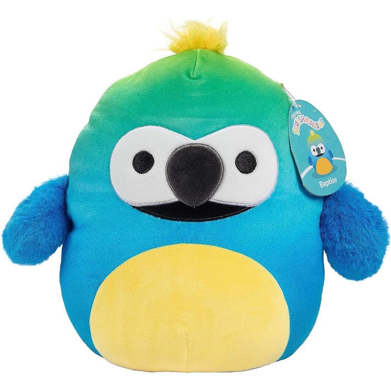 Squishmallows 10" Baptise The Blue and Yellow Macaw - Official Kellytoy Plush - Soft and Squishy Bird Stuffed Animal Toy - Great Gift for Kids, 1 of 4