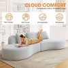 Aukfa 123" Oversized Curved Sectional Sofa - 4-Seater Cloud Couch with Corduroy Fabric, Modern Design for Living Room - 3 of 4