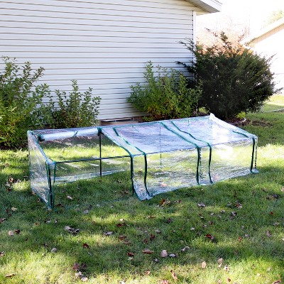 Clear PVC Mini Cloche Greenhouse with Zippered Doors