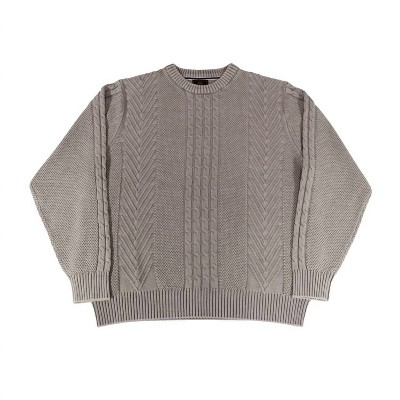 Men's 's Sandwashed Cable Herringbone Sweater - F/X Fusion