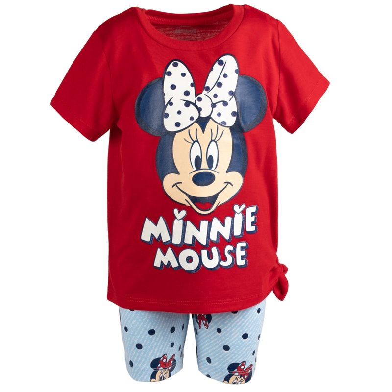 Disney Mickey Mouse Minnie Mouse T-Shirt and Shorts Outfit Set Toddler to Big Kid, 2 of 8