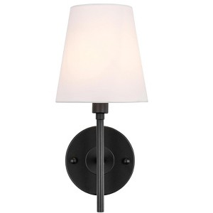 Elegant Lighting Cason 1 light Black and White shade wall sconce - 1 of 4