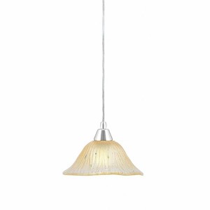 Toltec Lighting Any 1 - Light Pendant in  Chrome with 10" Amber Crystal  Shade - 1 of 1