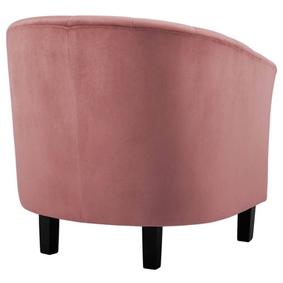 Dusty Rose Velvet Barrel Accent Chair
