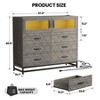 Coucheta Modern Dresser with LED Light & Charging Port, 6-Drawer Wood Chest with 2-Tier Shelf, Metal Handles, Wide Storage Cabinet for Bedroom - 2 of 4