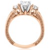 Pompeii3 1ct Vintage Diamond 3 stone Engagememt Ring 14K Rose Gold - 2 of 4