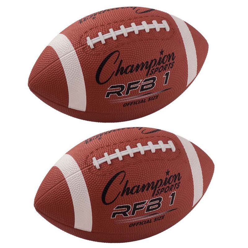 Champion Sports Rubber Footballs, Assorted Sizes, 1 of 4