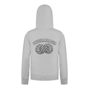 Everyday Kids Cheerleader Girls Zip Up Hoodie – Pom Pom Sketch Graphic Sweatshirt - 1 of 4