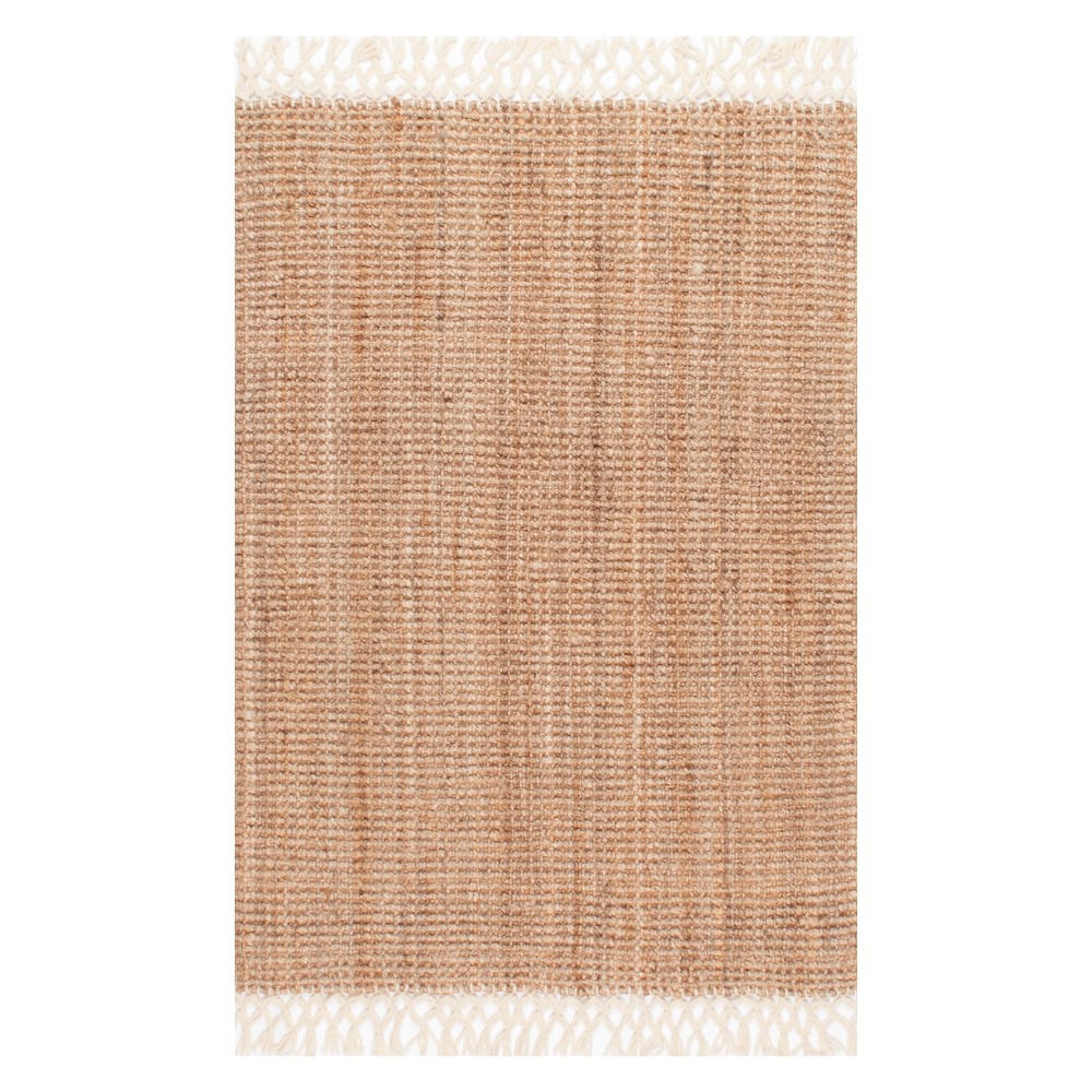 6'x9' Jute Hand Woven Raleigh Area Rug Natural - nuLOOM