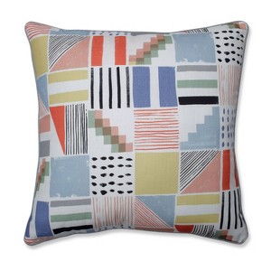 Amagansett Summer Oversize Square Floor Pillow - Pillow Perfect, Pink Gray Blue
