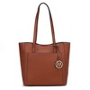 MKF Collection Leah Vegan Leather Women’s Tote Bag by Mia K- Cognac - 2 of 4