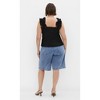 Women's Plus Size Aria Frill Top - black | CITY CHIC - 3 of 4