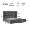 Platform Bed Frame, Velvet Upholstered Bed with Deep Button Tufted & Wingback Headboard - 2 of 4