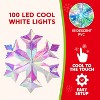 Joyfy 15'' Prismatic Iridescent Snowflake Light Decorations with 100 Cool White LED Lights for Indoor Outdoor Holiday, Christmas Eve Night Decoration - 2 of 4