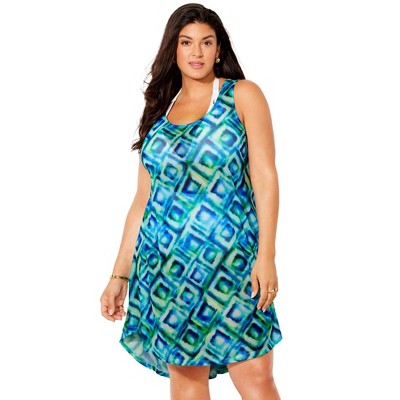 Swimsuits for All Women's Quincy Mesh High Low Cover Up Tunic (Plus Sizes Available)