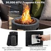 Costway 16'' Round Outdoor Propane Fire Pit w/Lava Rocks Waterproof Cover 30000 BTU - 4 of 4