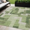 Artichoke Green And Ivory Abstract Washable Indoor Outdoor Area Rug - 2 of 4