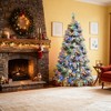 6FT Pre-Lit Snow Flocked Spruce Christmas Tree with Pine Cones, 403 Tips, Mixed PE/PVC Branches, 250 Multi-Color LED Lights, 11 Modes, Holiday Decor - 2 of 4