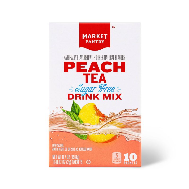 Peach Tea Sugar-Free Drink Mix - 10ct - Market Pantry&#8482;, 1 of 6