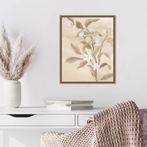 Amanti Art Sepia Orange Blossom Sketch II by Grace Popp Framed Canvas Wall Art Print - 1 of 4