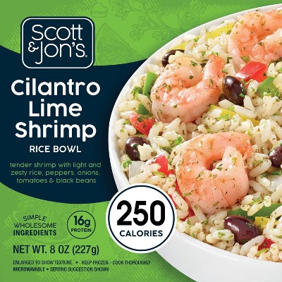 Scott & Jon's Gluten Free Frozen Cilantro Lime Shrimp Rice Bowl - 8oz