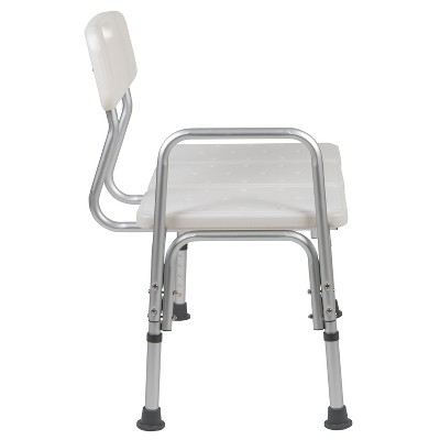 Hercules Series 300 lb Adjustable White Aluminum Bath Transfer Bench