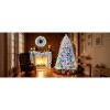 LOVMOR 6FT Snow Flocked Christmas Tree, Pre-Lit Set with Garland & Wreath, Artificial Hinged Xmas Tree with Colorful LED Lights, 8 Lighting Modes - 3 of 4