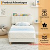 Full Bed Frame with Storage Headboard, Velvet Upholstered Platform Bedframe for Kids, Girl Bed, Strong Wooden Slats, Noise-Free - 4 of 4