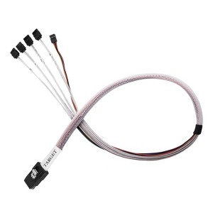 SilverStone Technology 36 pin MiniSAS SFF-8087(Target) to SATA 7pin(HOST)+SIDEBAND cable 0.5M - 1 of 4