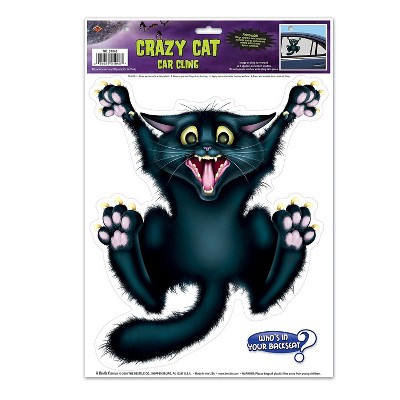 Beistle 12" x 17" Crazy Cat Car Cling 7/Pack 01048